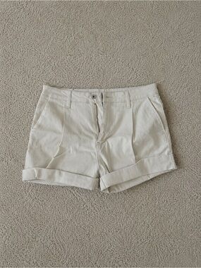 BCBG Light Cream Rolled Hem Jean Shorts